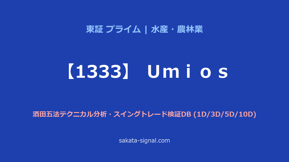 【1333】Ｕｍｉｏｓ 酒田五法
