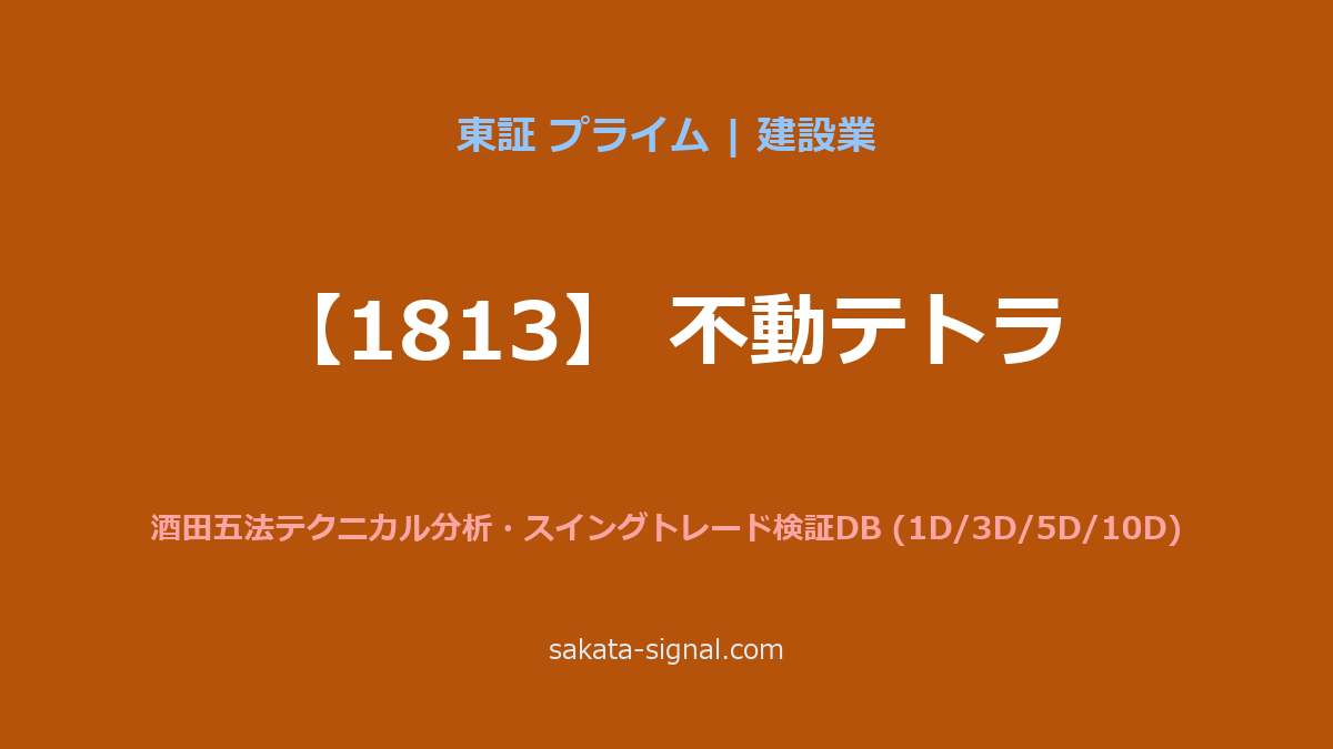【1813】不動テトラ 酒田五法