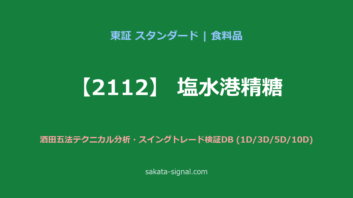 【2112】塩水港精糖 酒田五法