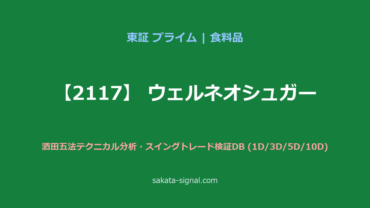 【2117】ウェルネオシュガー 酒田五法
