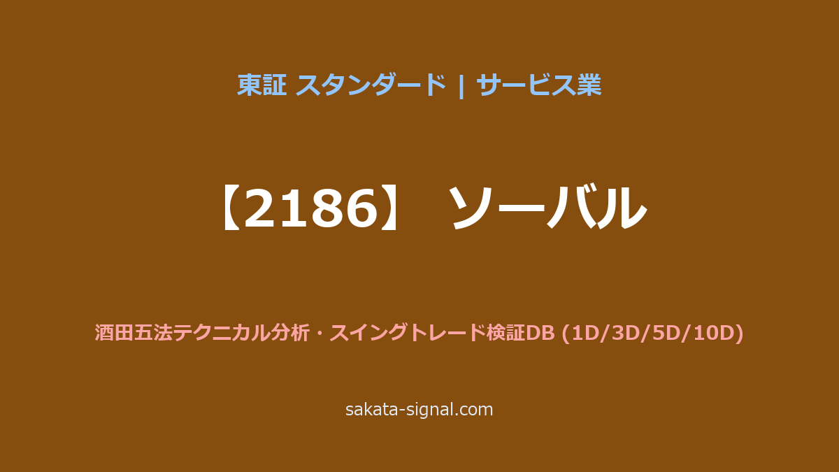 【2186】ソーバル 酒田五法
