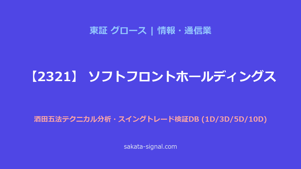 【2321】ソフトフロントホールディングス 酒田五法