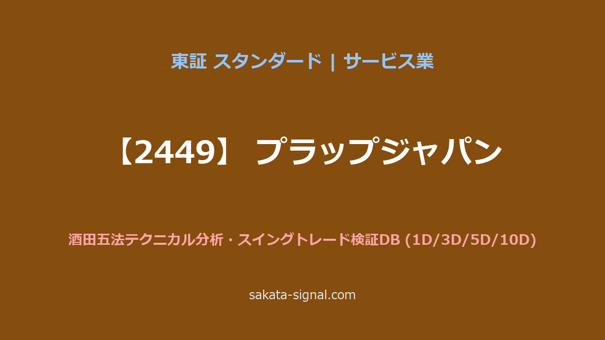 【2449】プラップジャパン 酒田五法