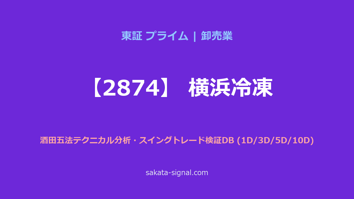 【2874】横浜冷凍 酒田五法