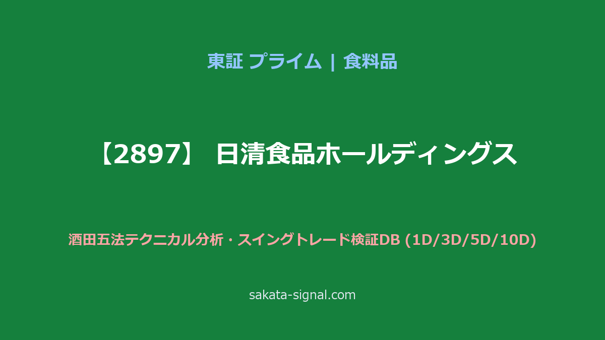 【2897】日清食品ホールディングス 酒田五法