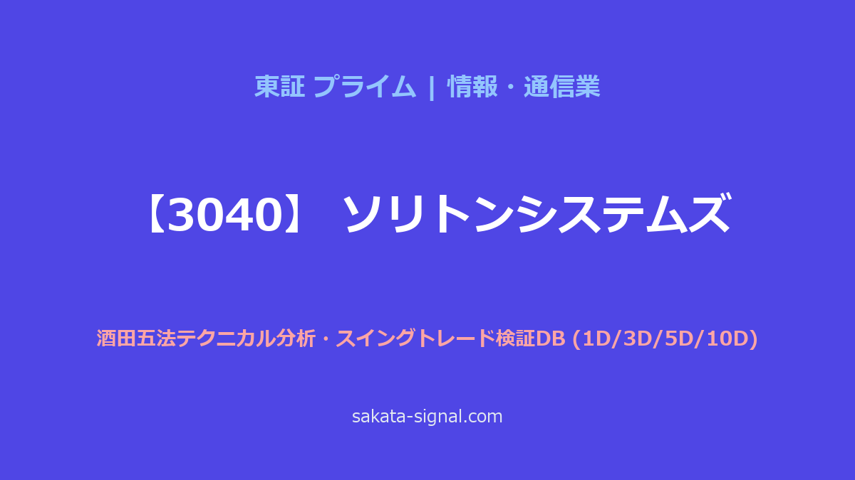 【3040】ソリトンシステムズ 酒田五法