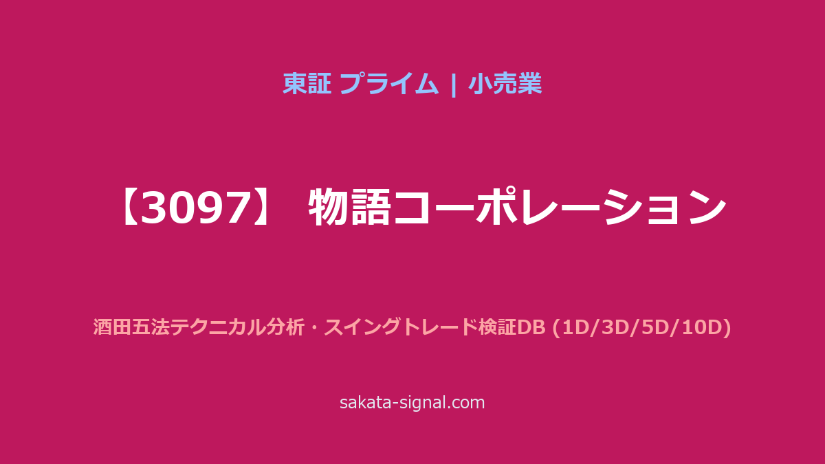 【3097】物語コーポレーション 酒田五法