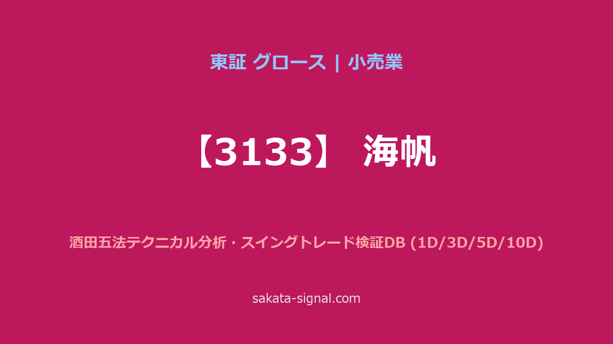 【3133】海帆 酒田五法