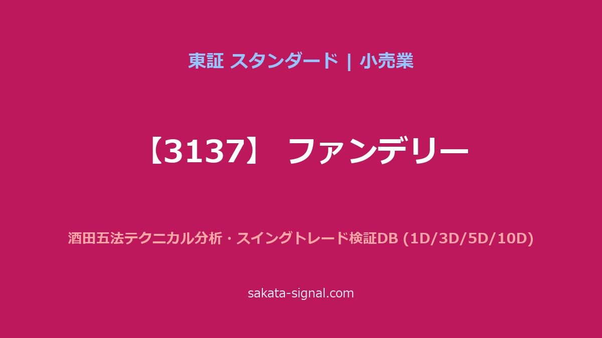 【3137】ファンデリー 酒田五法