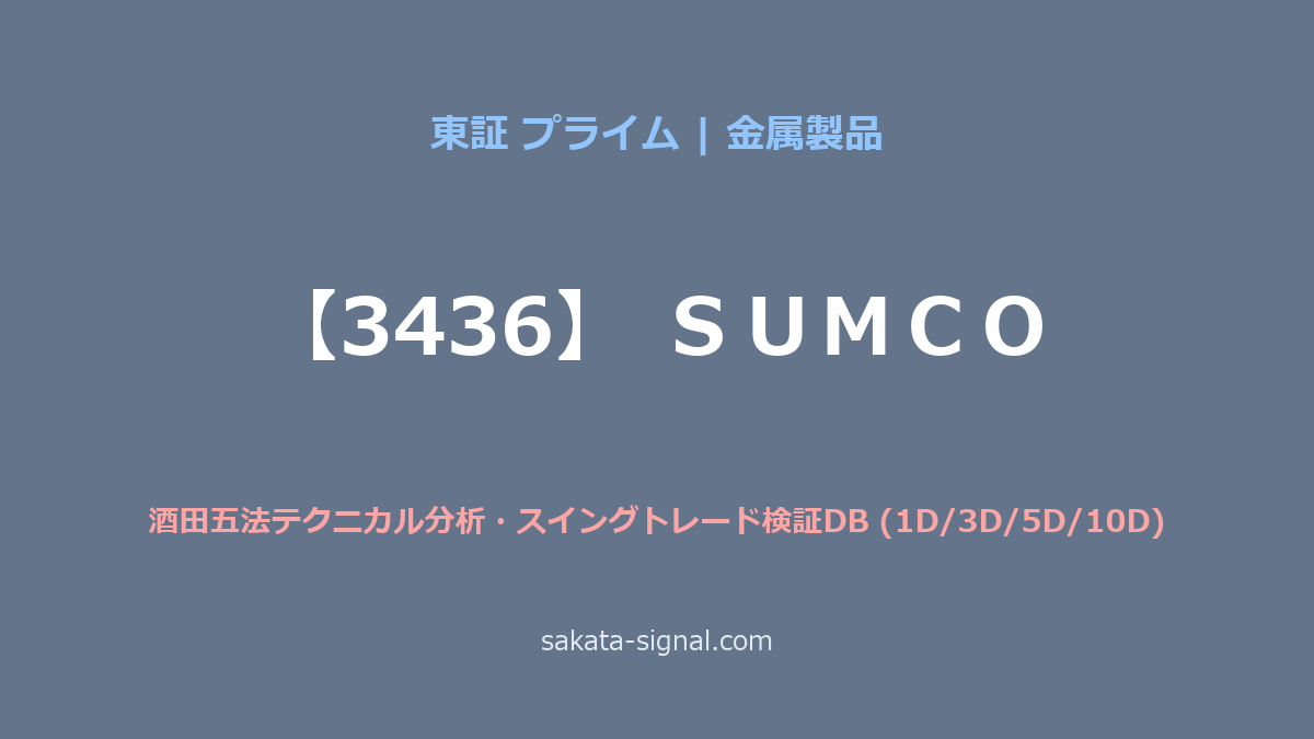 【3436】ＳＵＭＣＯ 酒田五法