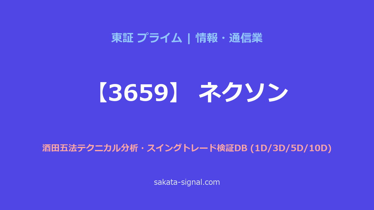 【3659】ネクソン 酒田五法