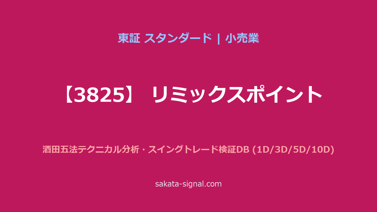 【3825】リミックスポイント 酒田五法