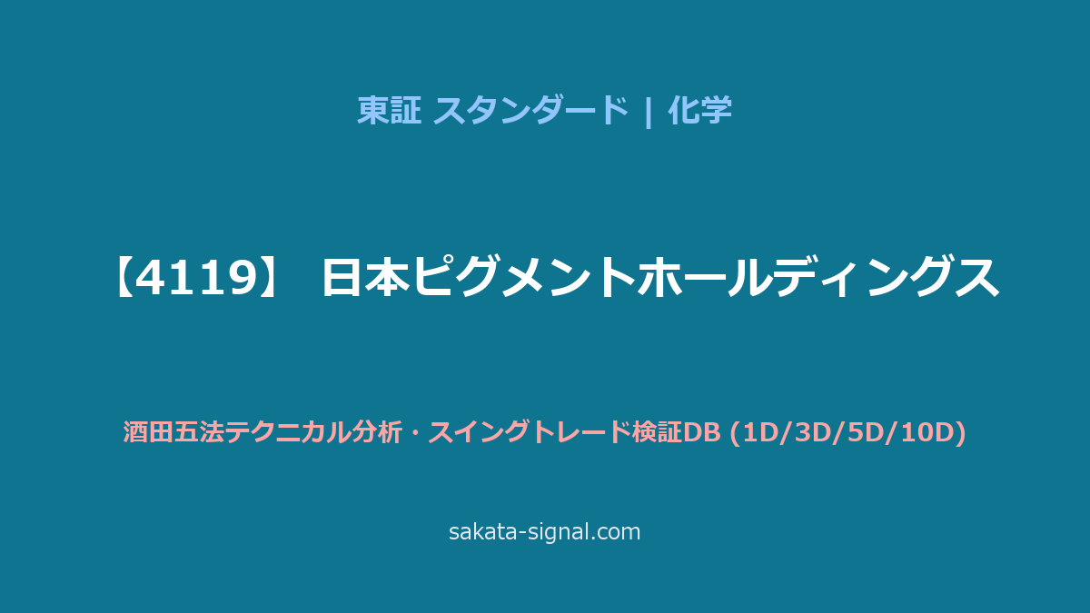 【4119】日本ピグメントホールディングス 酒田五法