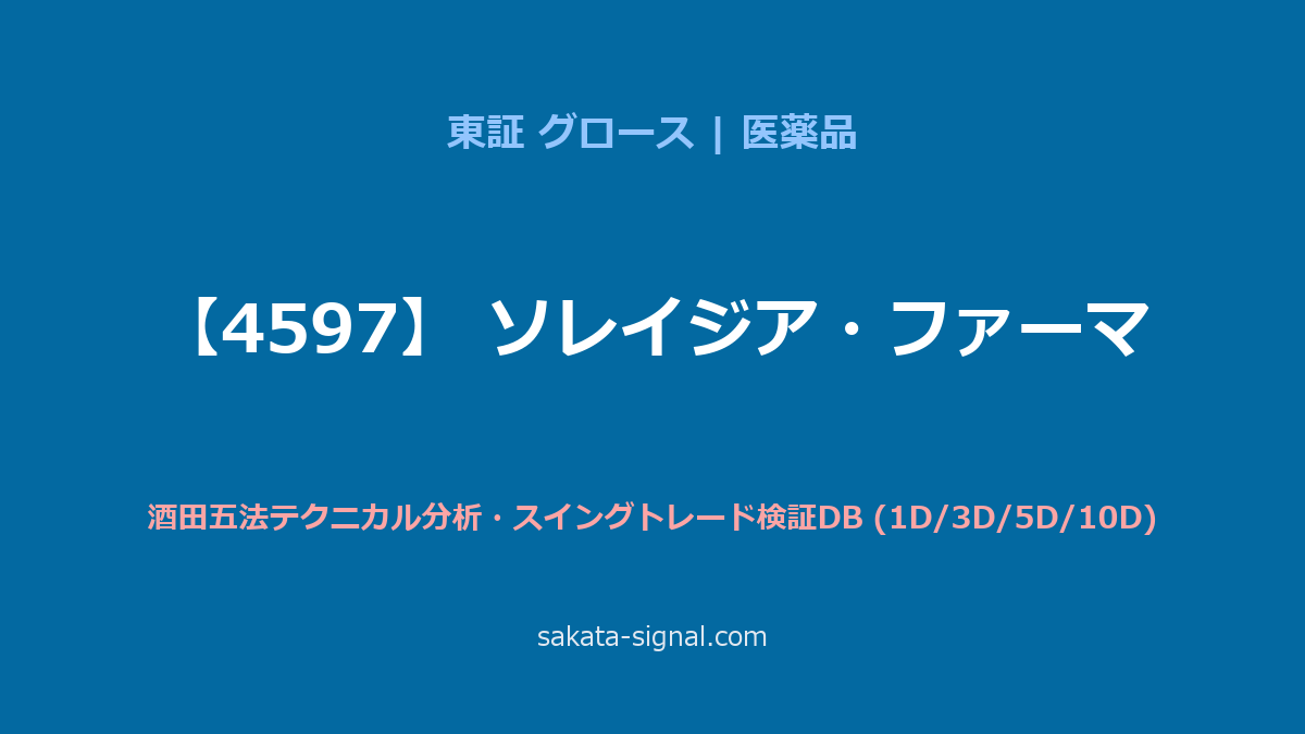 【4597】ソレイジア・ファーマ 酒田五法