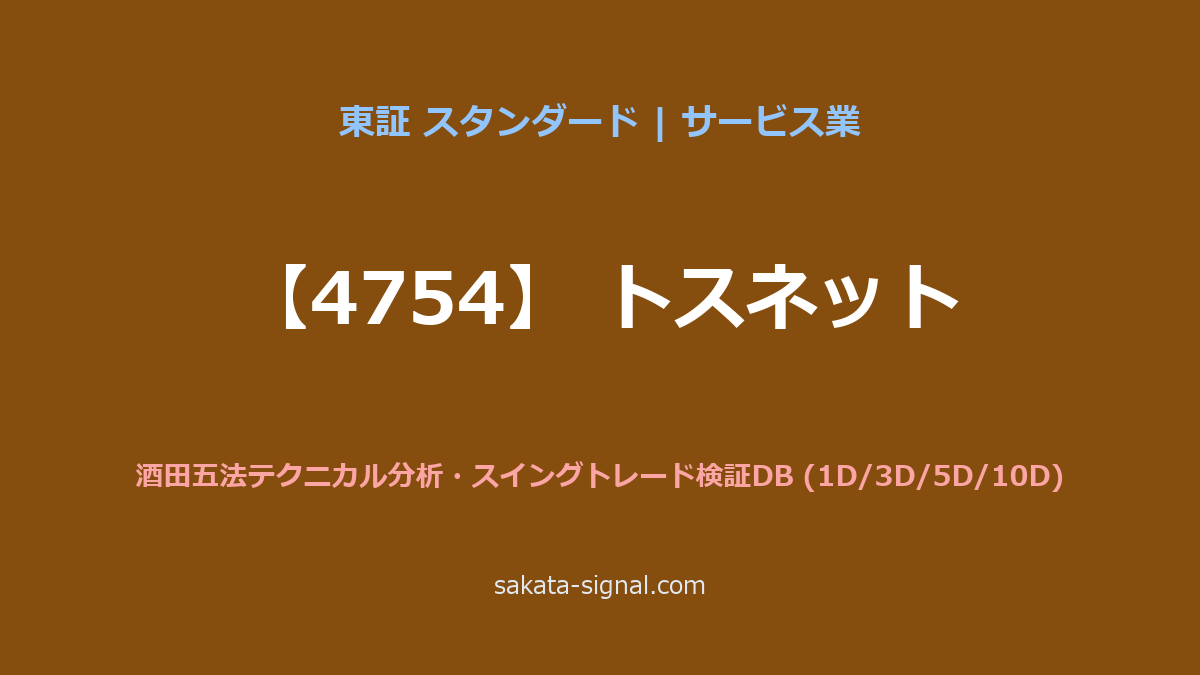【4754】トスネット 酒田五法