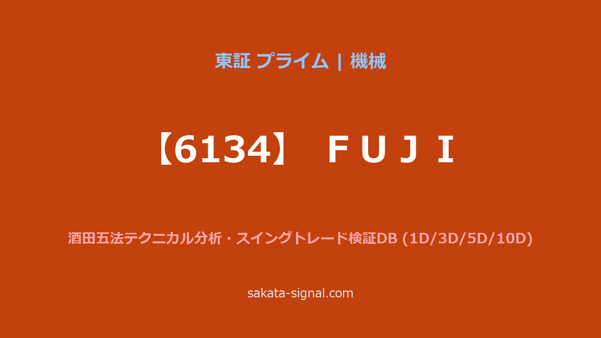 【6134】ＦＵＪＩ 酒田五法