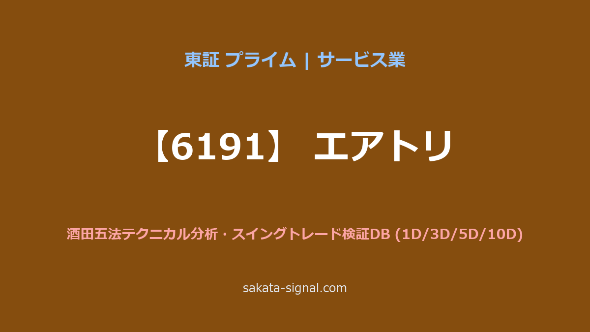 【6191】エアトリ 酒田五法