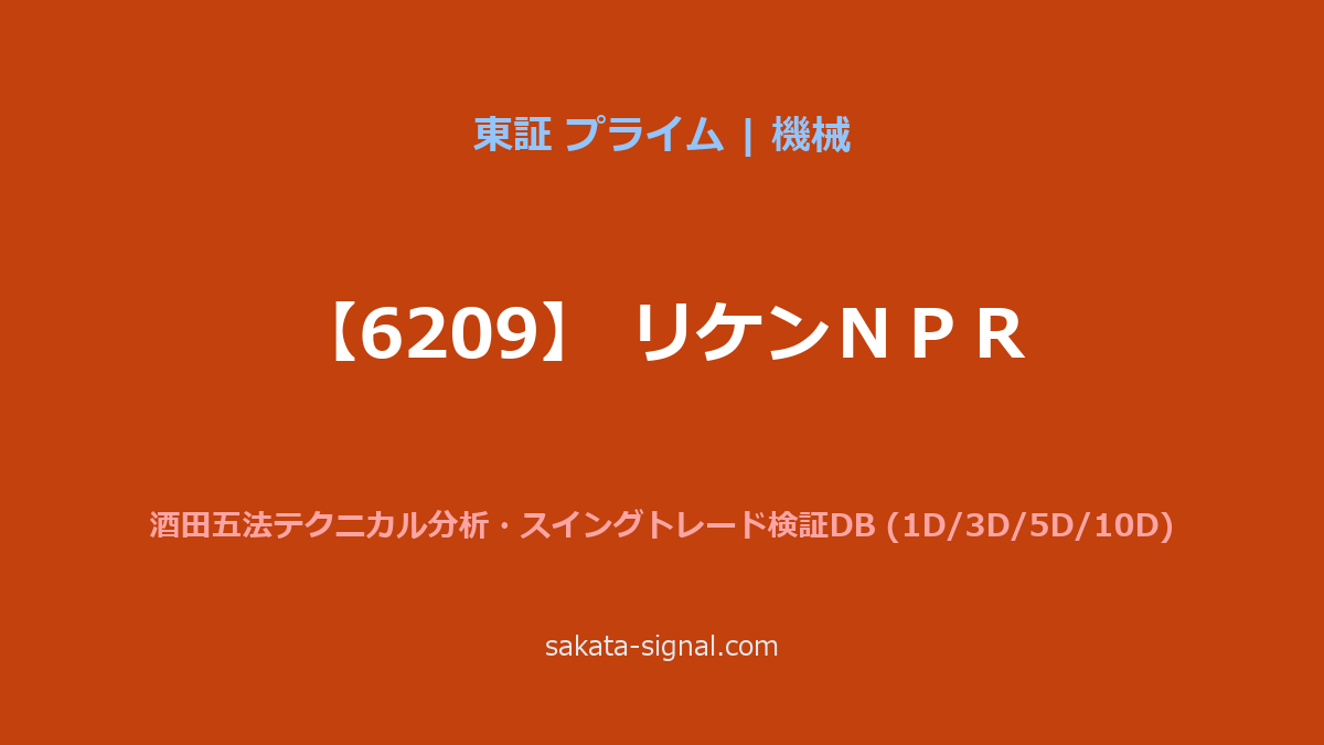 【6209】リケンＮＰＲ 酒田五法