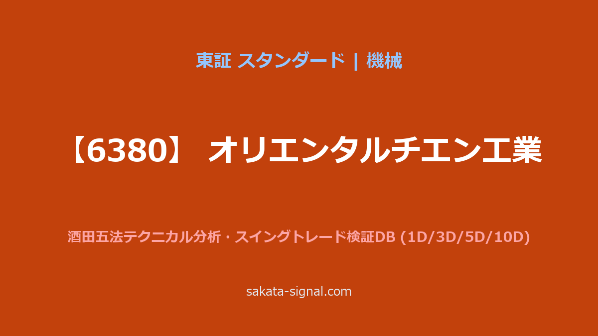 【6380】オリエンタルチエン工業 酒田五法