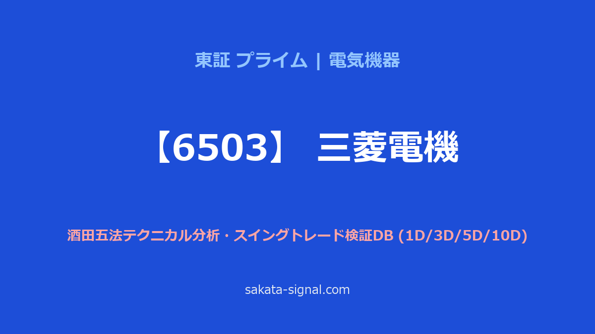 【6503】三菱電機 酒田五法