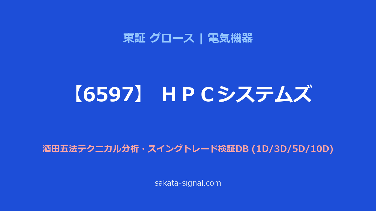 【6597】ＨＰＣシステムズ 酒田五法