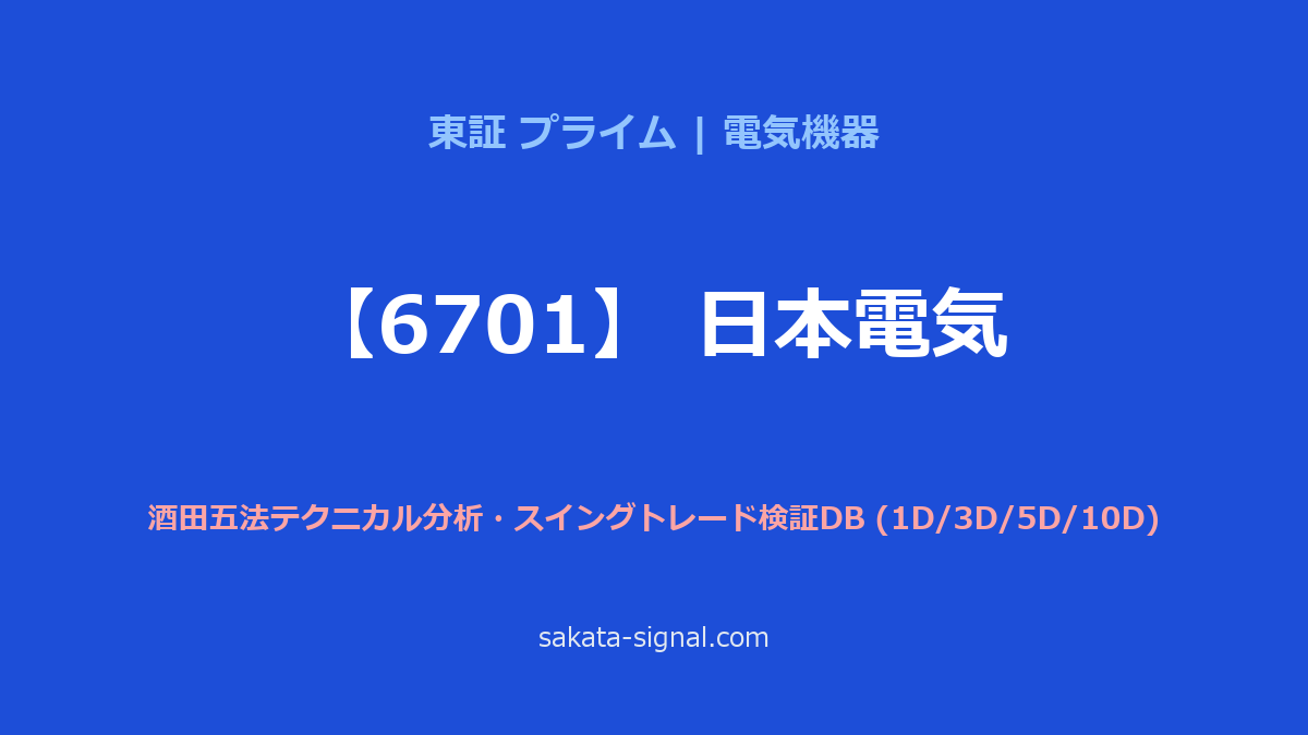 【6701】日本電気 酒田五法