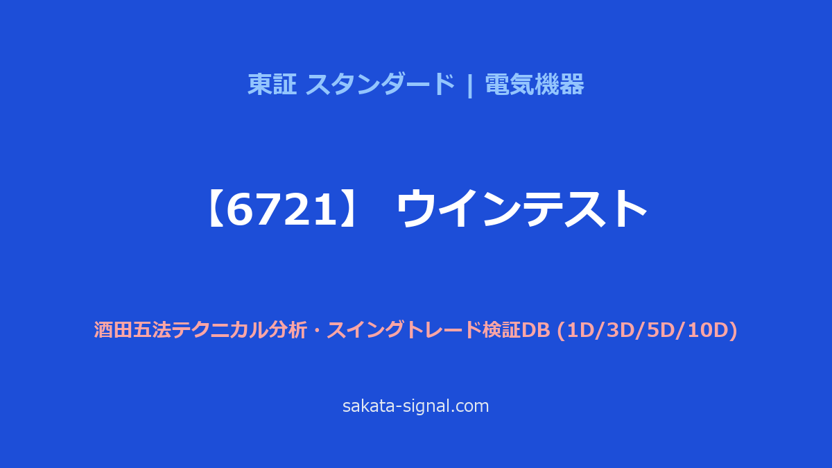 【6721】ウインテスト 酒田五法