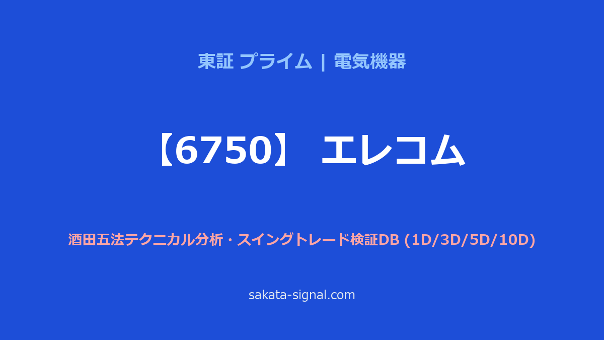 【6750】エレコム 酒田五法