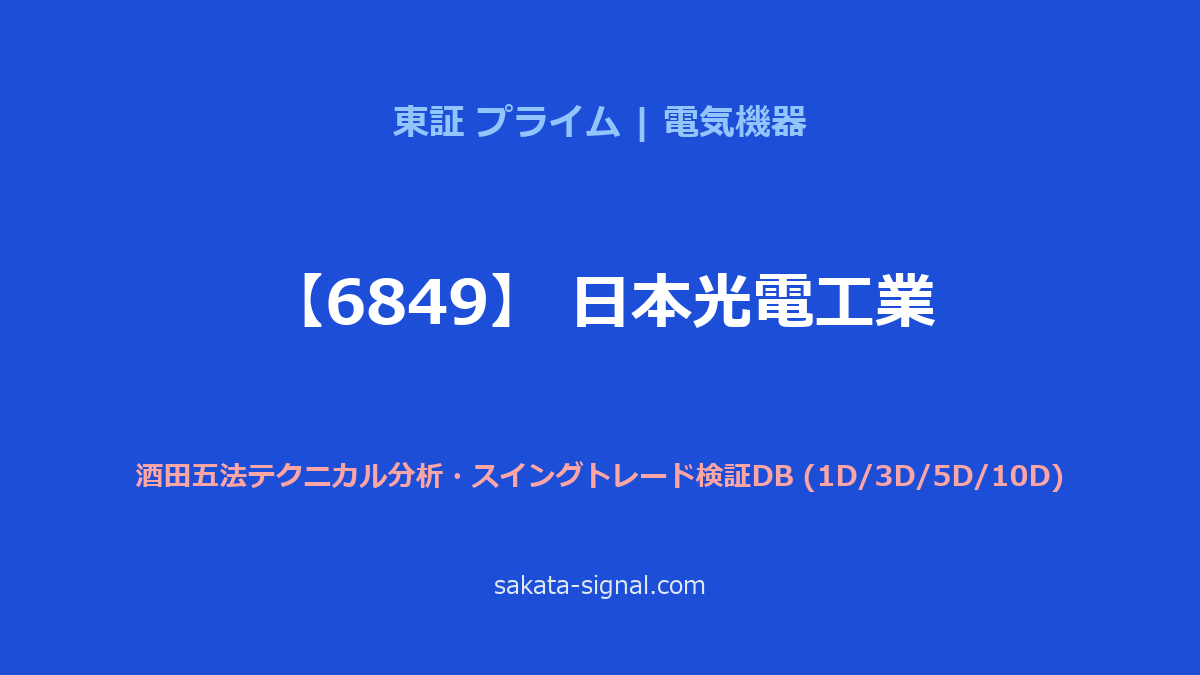 【6849】日本光電工業 酒田五法