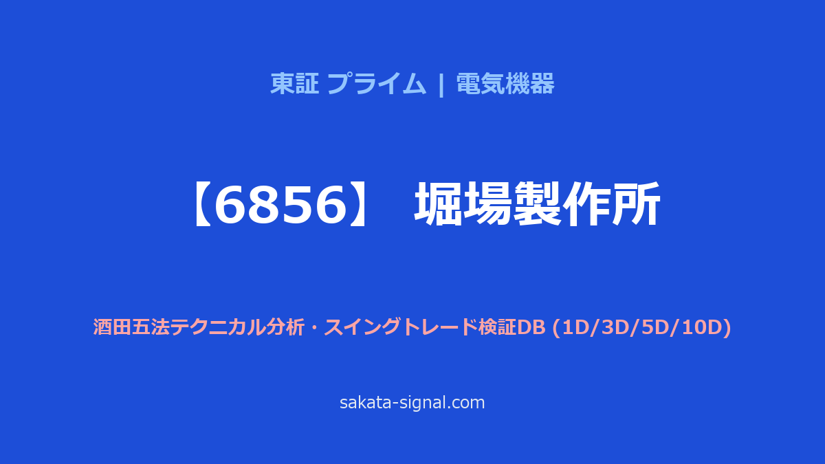 【6856】堀場製作所 酒田五法