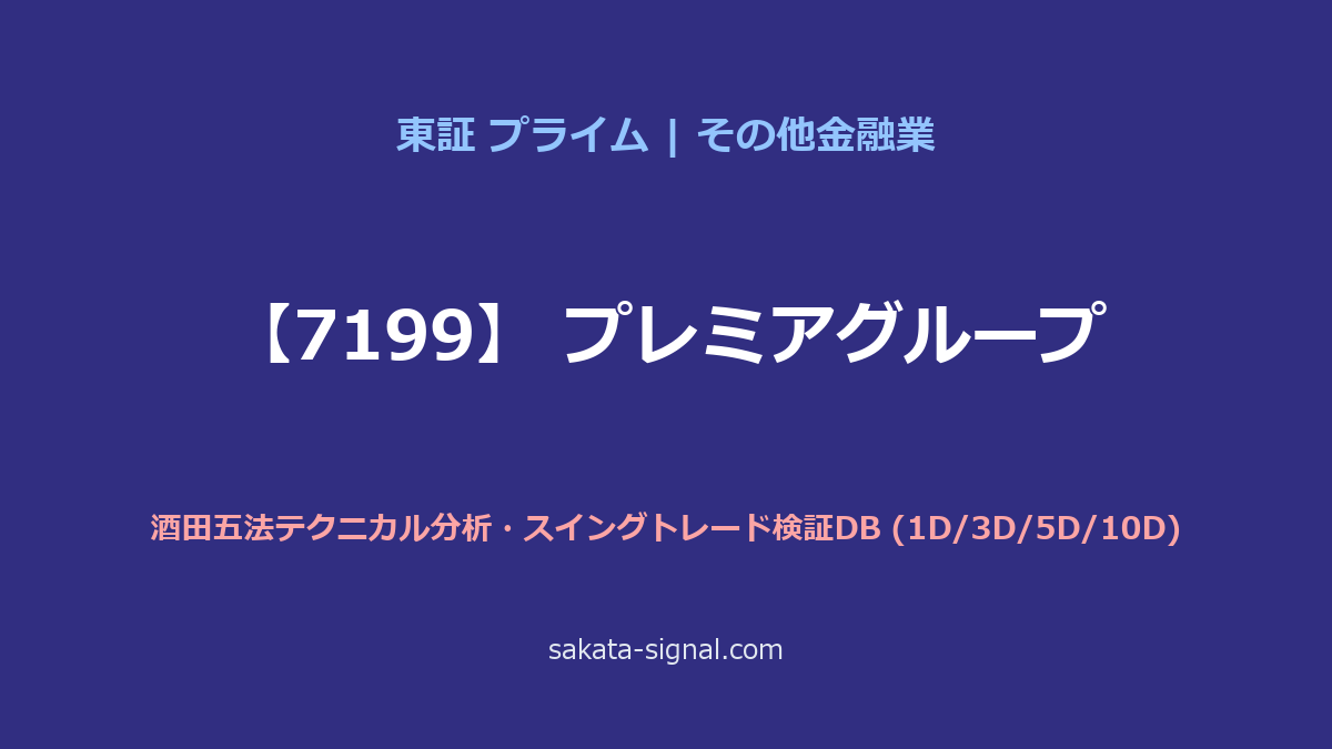 【7199】プレミアグループ 酒田五法