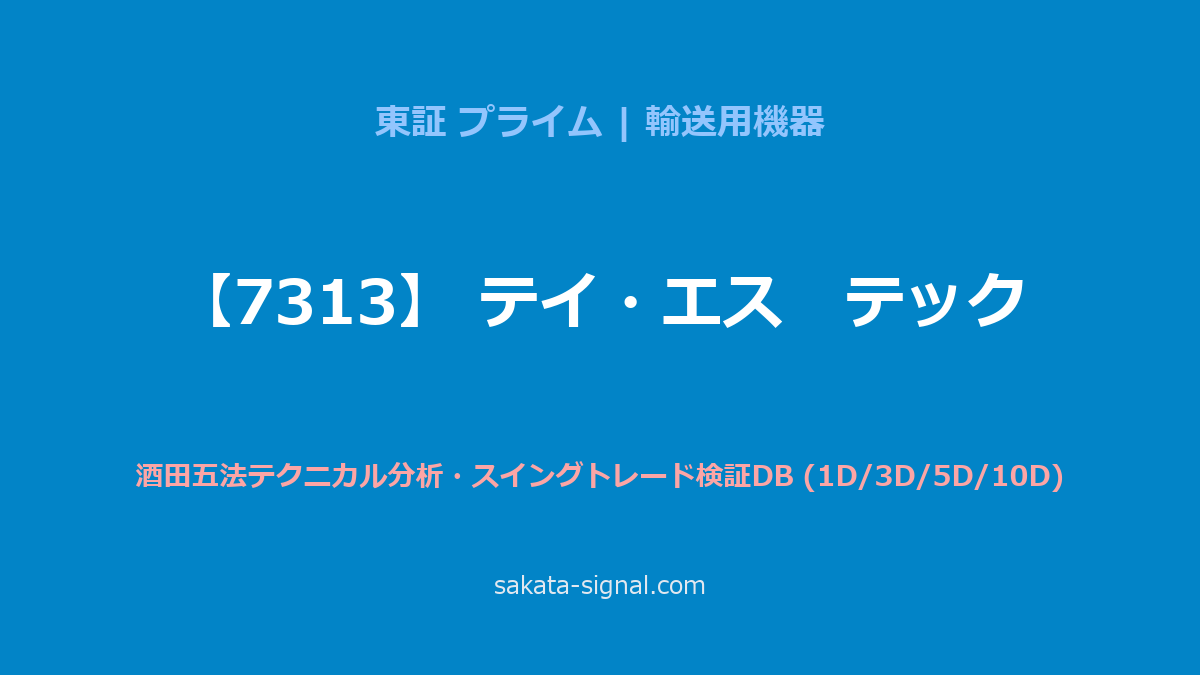 【7313】テイ・エス　テック 酒田五法