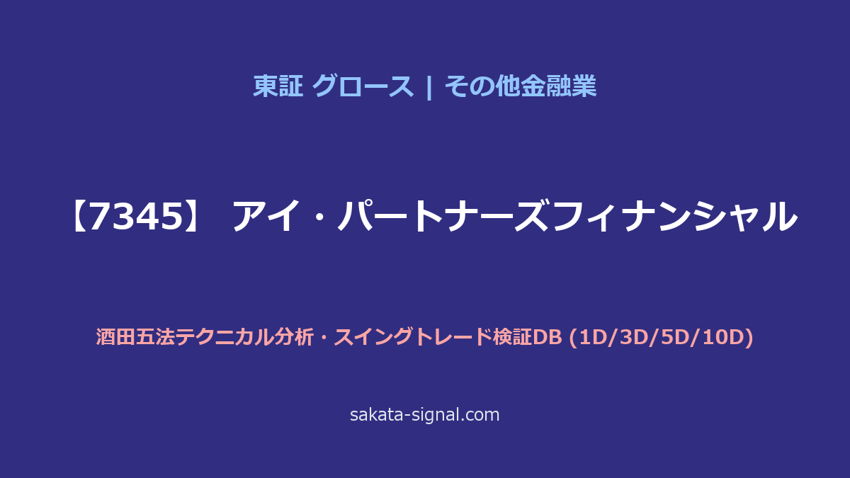 【7345】アイ・パートナーズフィナンシャル 酒田五法