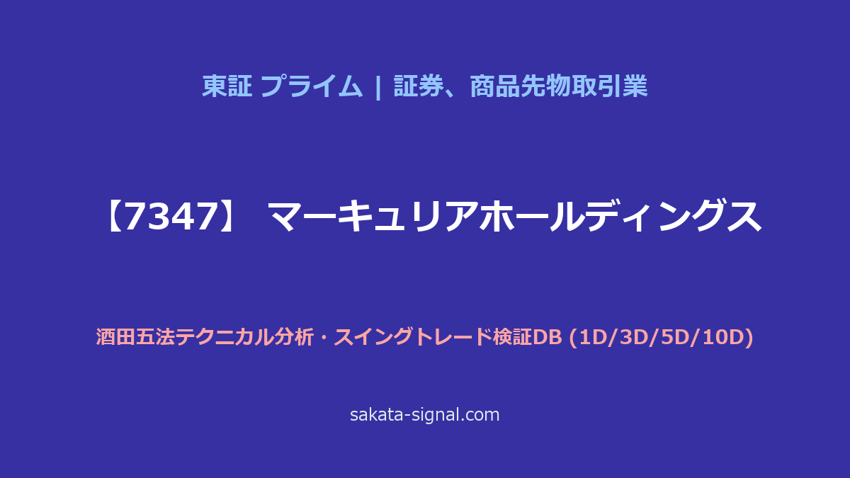 【7347】マーキュリアホールディングス 酒田五法
