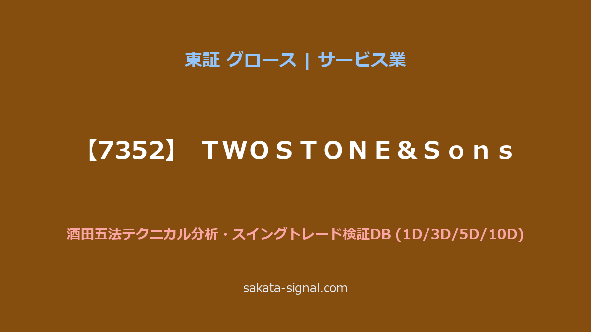 【7352】ＴＷＯＳＴＯＮＥ＆Ｓｏｎｓ 酒田五法