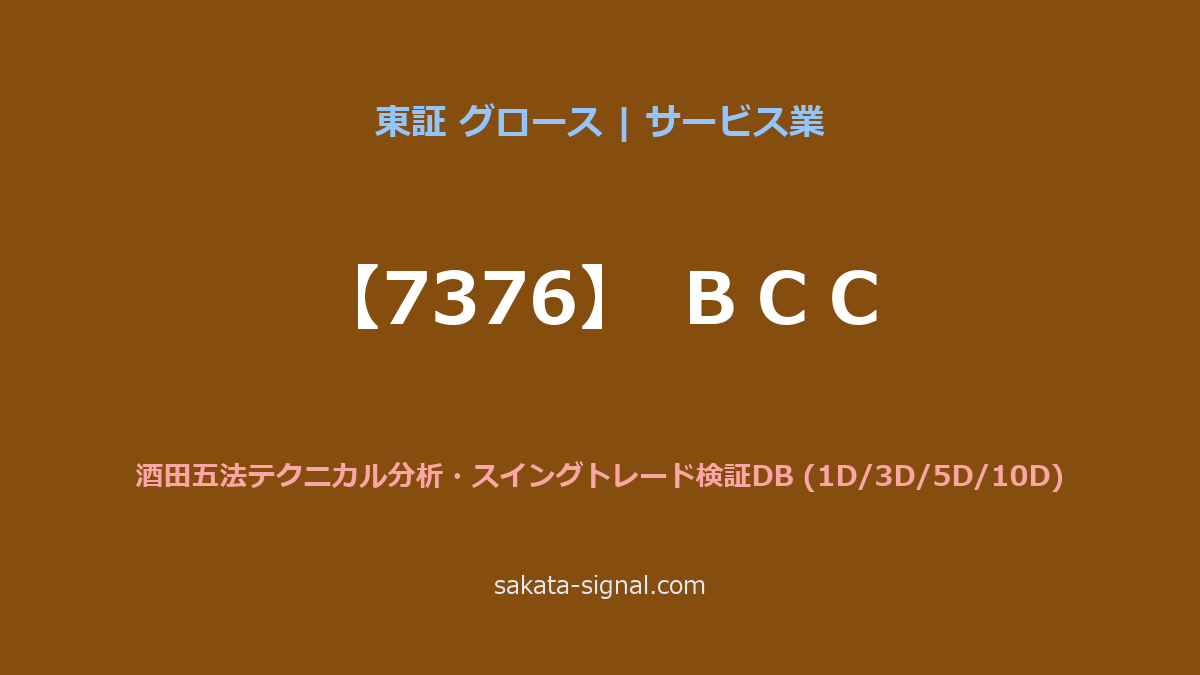 【7376】ＢＣＣ 酒田五法