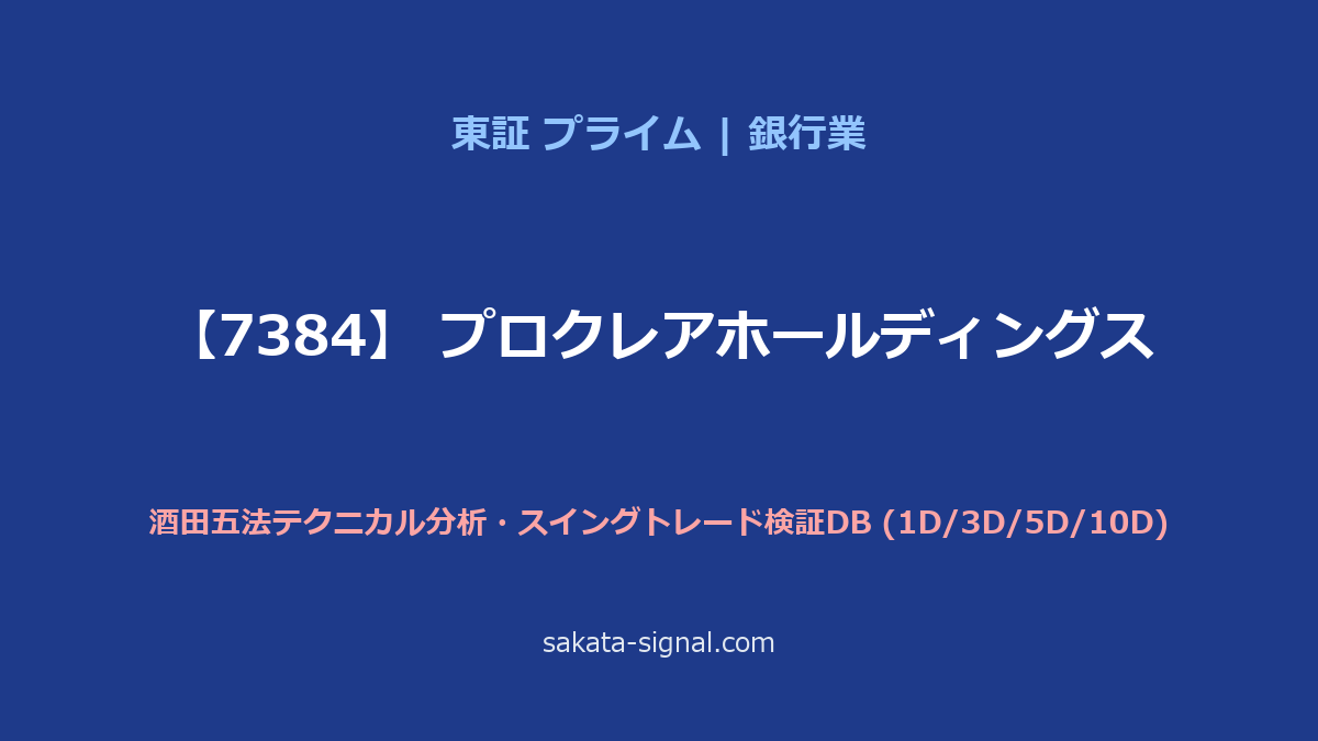 【7384】プロクレアホールディングス 酒田五法