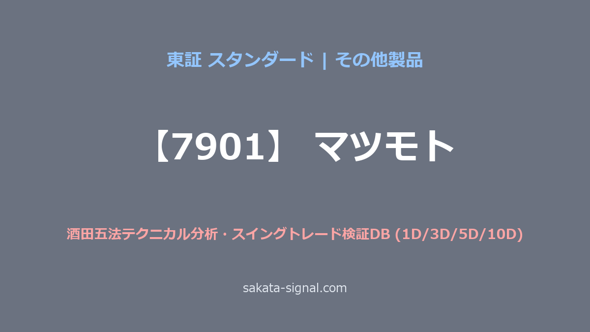 【7901】マツモト 酒田五法