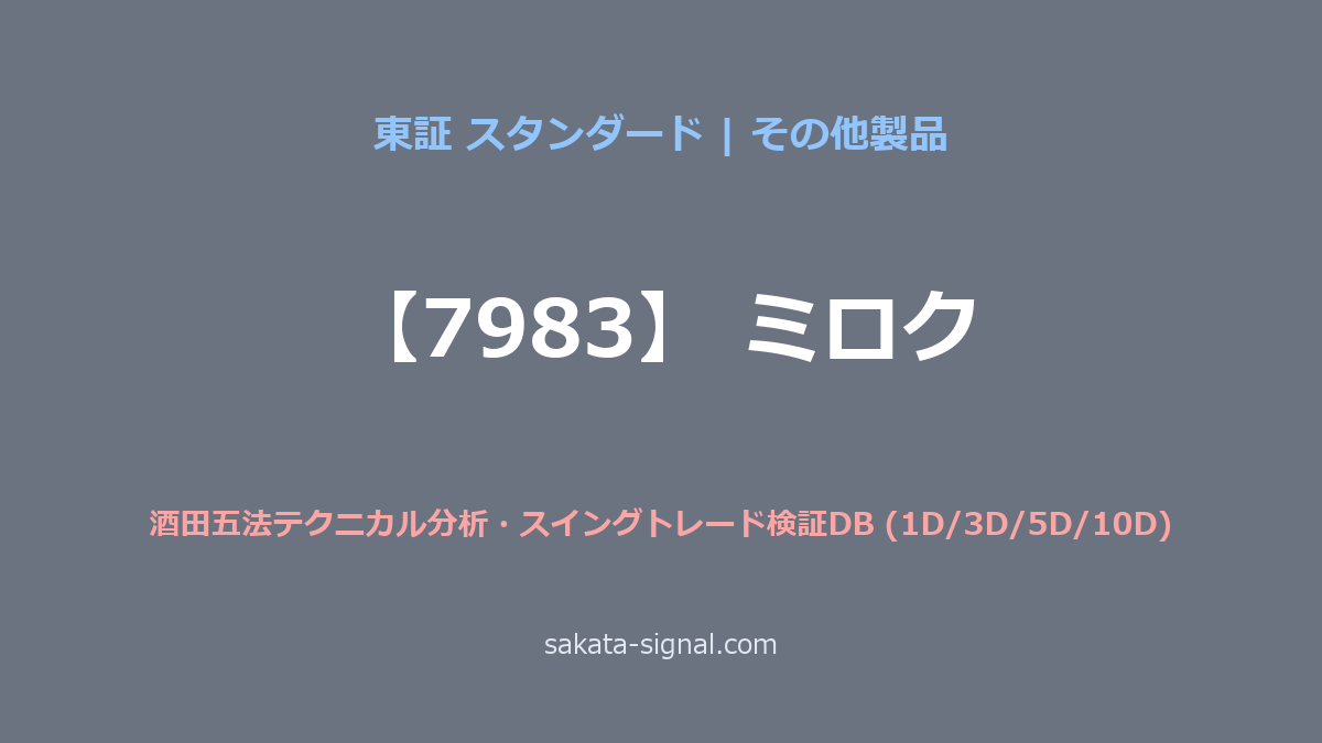 【7983】ミロク 酒田五法