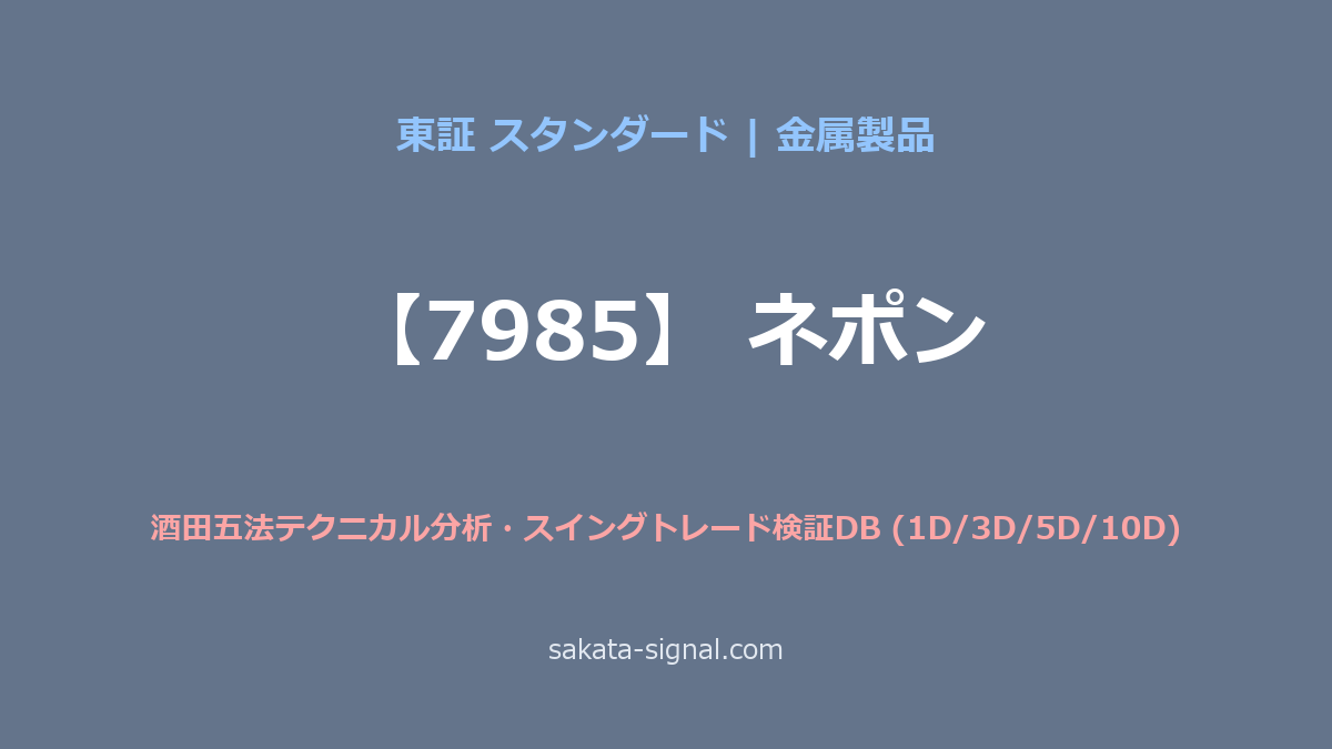 【7985】ネポン 酒田五法