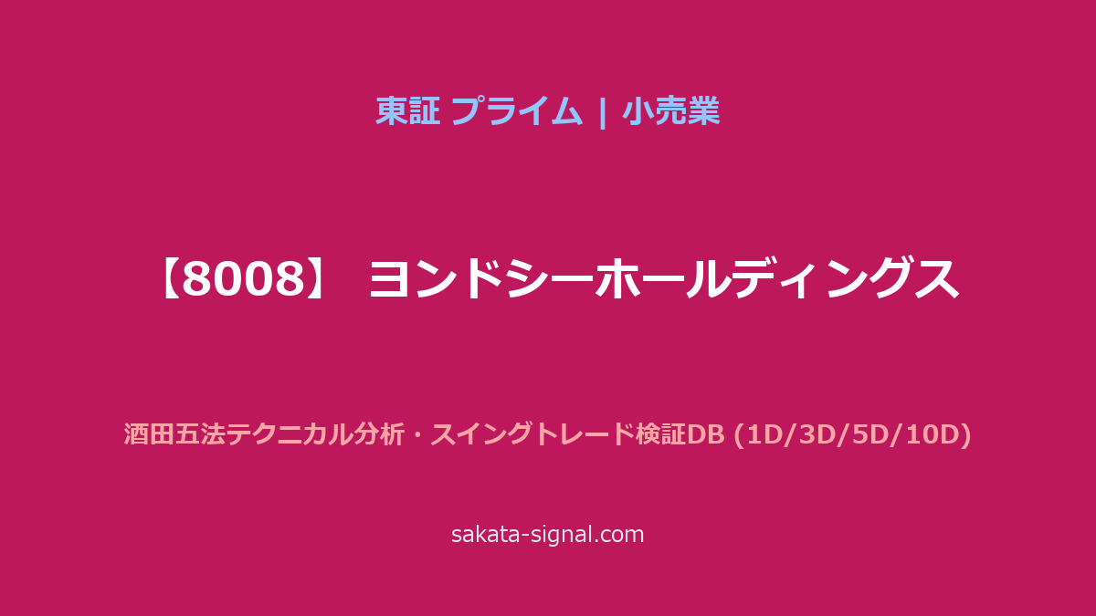 【8008】ヨンドシーホールディングス 酒田五法