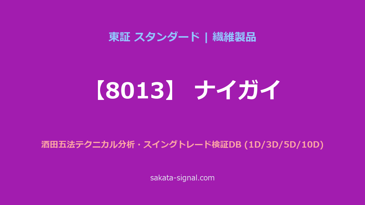 【8013】ナイガイ 酒田五法