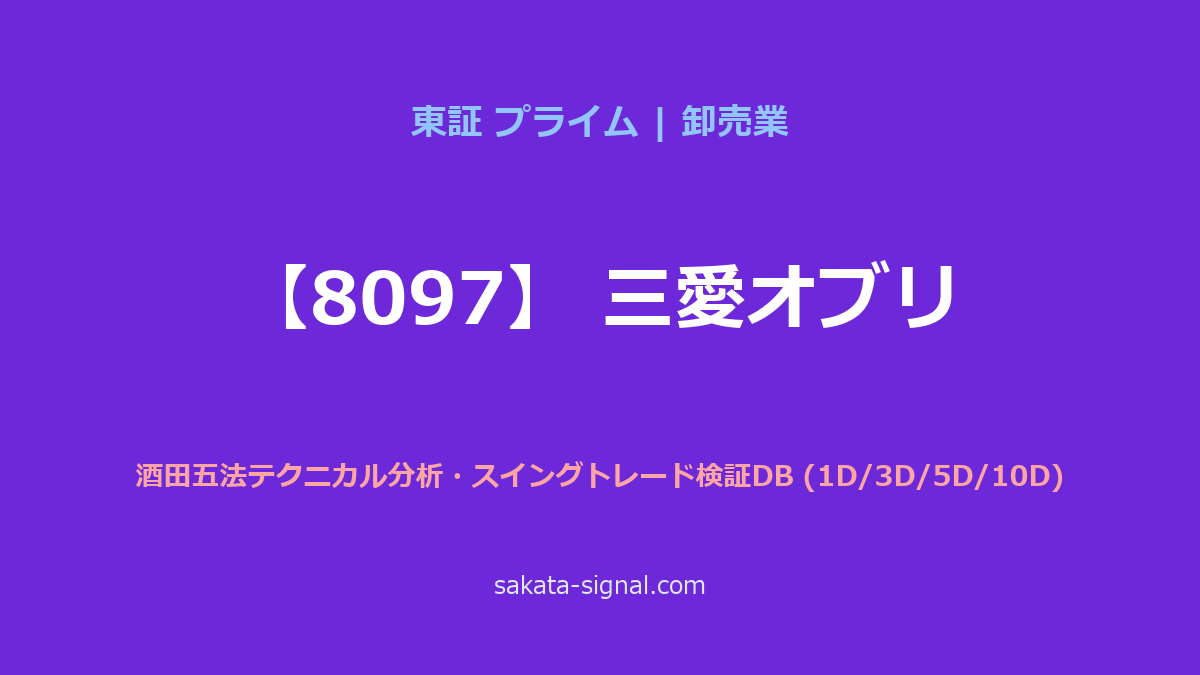【8097】三愛オブリ 酒田五法