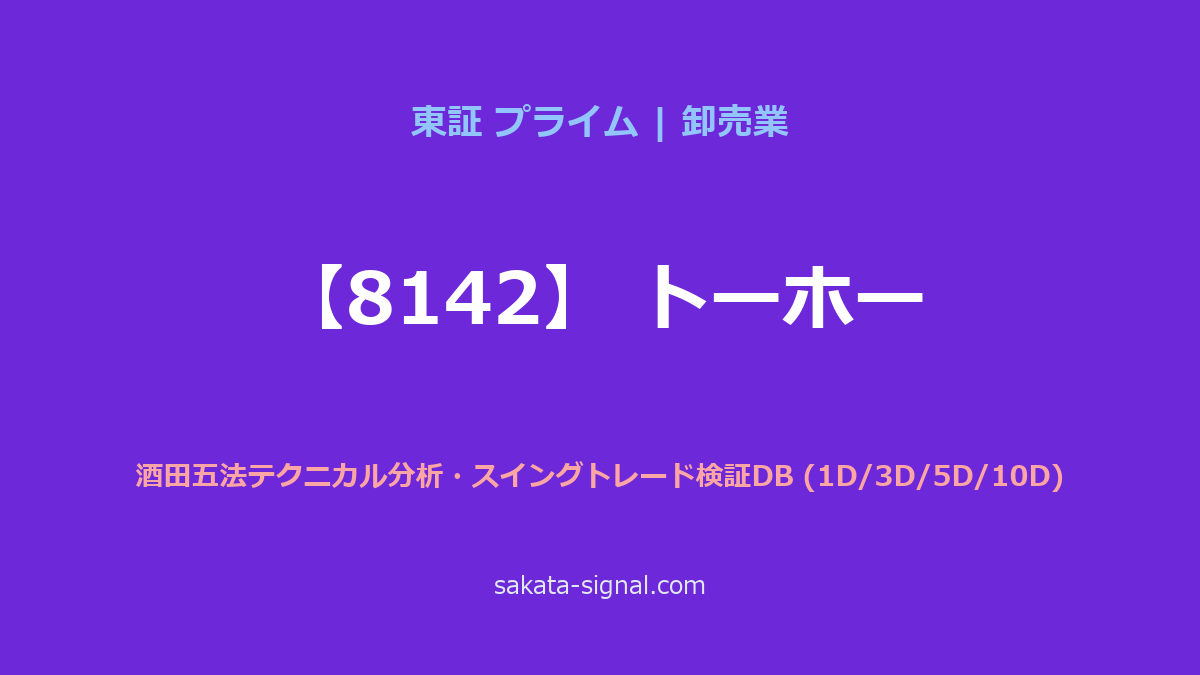 【8142】トーホー 酒田五法