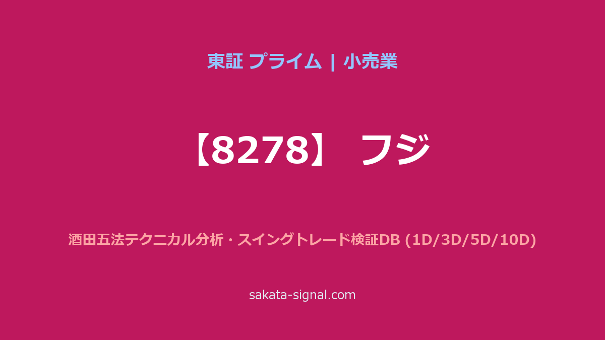 【8278】フジ 酒田五法