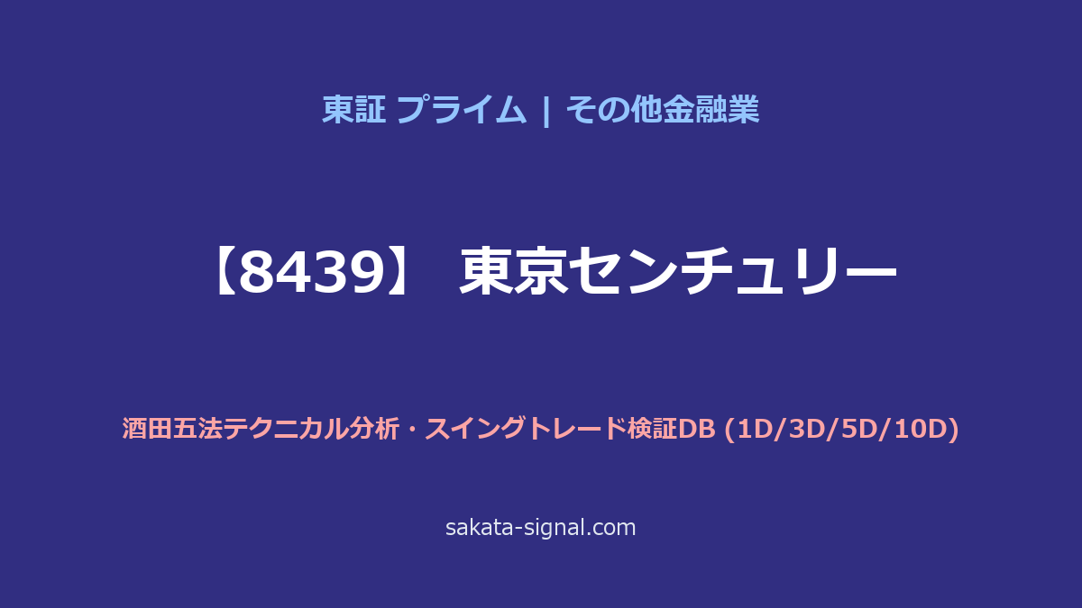 【8439】東京センチュリー 酒田五法