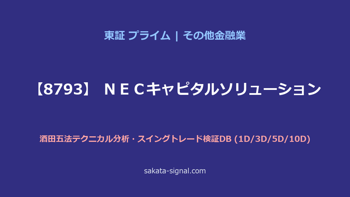 【8793】ＮＥＣキャピタルソリューション 酒田五法