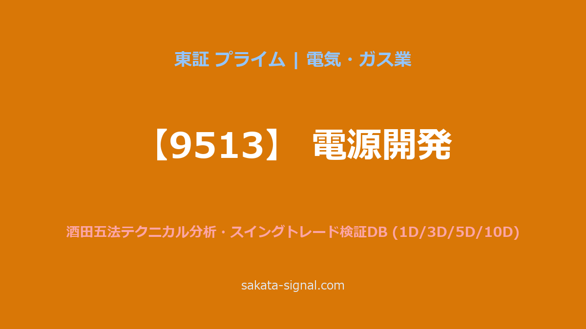 【9513】電源開発 酒田五法