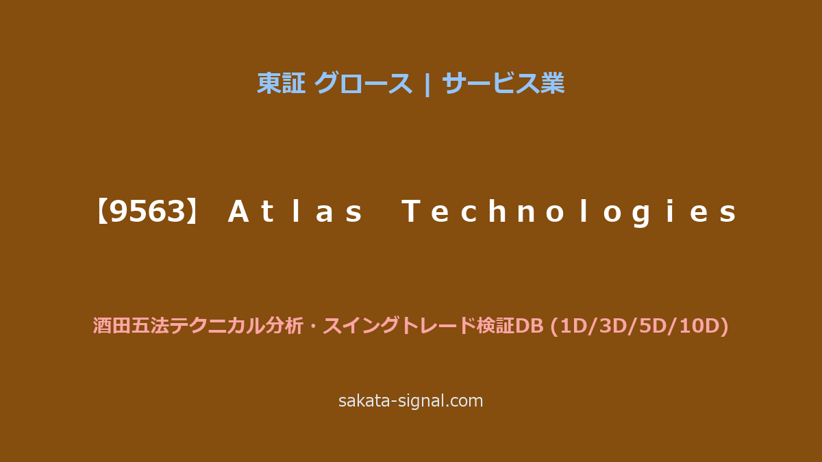 【9563】Ａｔｌａｓ　Ｔｅｃｈｎｏｌｏｇｉｅｓ 酒田五法