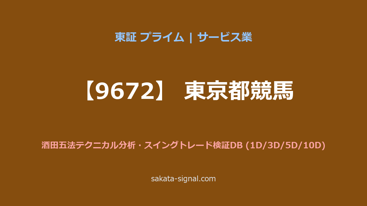 【9672】東京都競馬 酒田五法